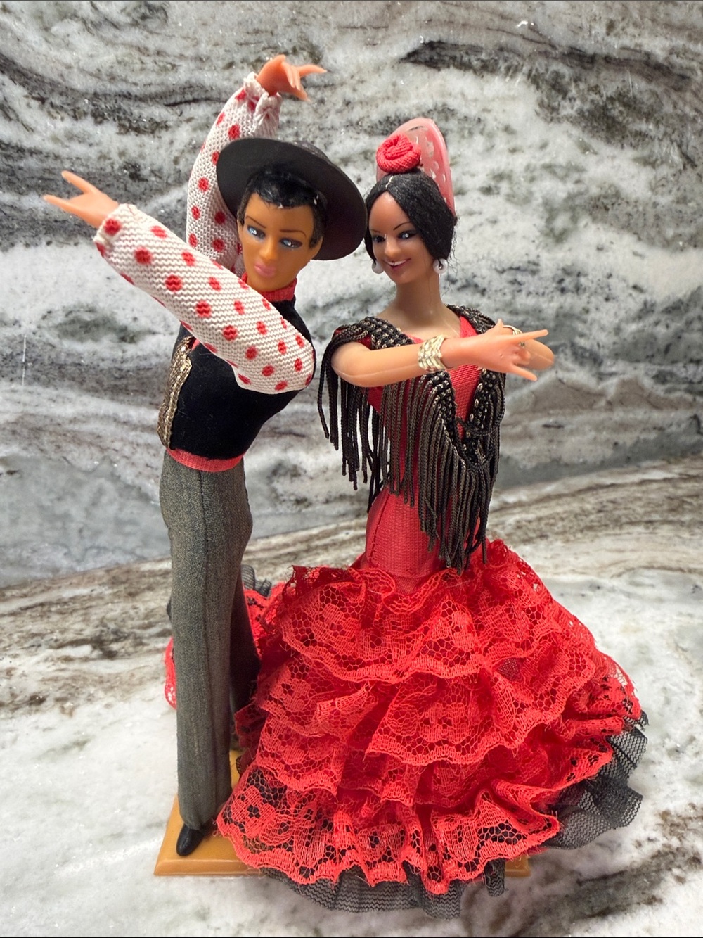 Vintage Marin Chiclana espana Spain Flamenco Dancers doll couple